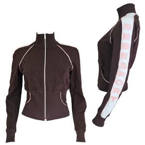 vintage bebe zip-up track jacket